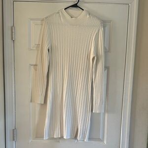Abercrombie & Fitch Cream Long Sleeve Dress